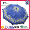 3 plis 8 côtes belle parapluie imprimé tournesol pour Lady Nice Umbrella